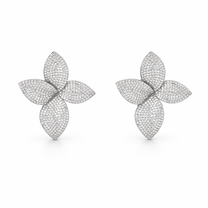 Crystal Bloom Stud Earrings