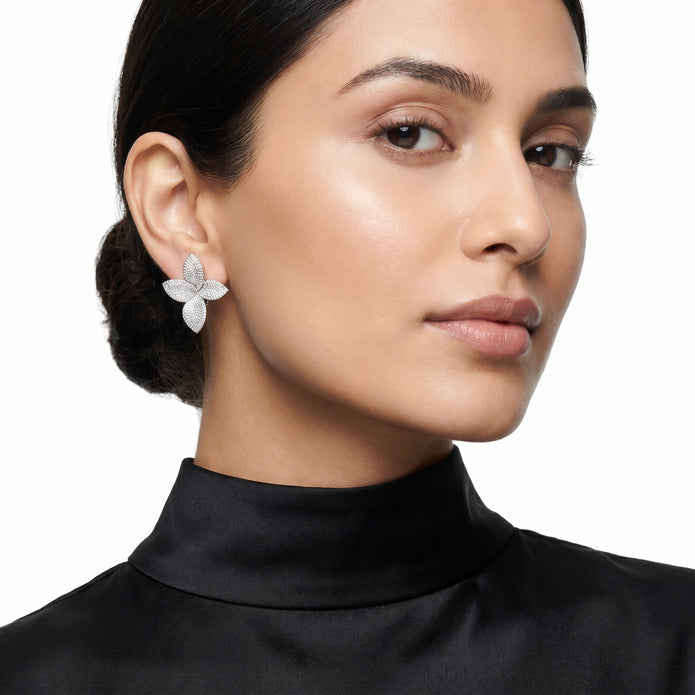 Crystal Bloom Stud Earrings