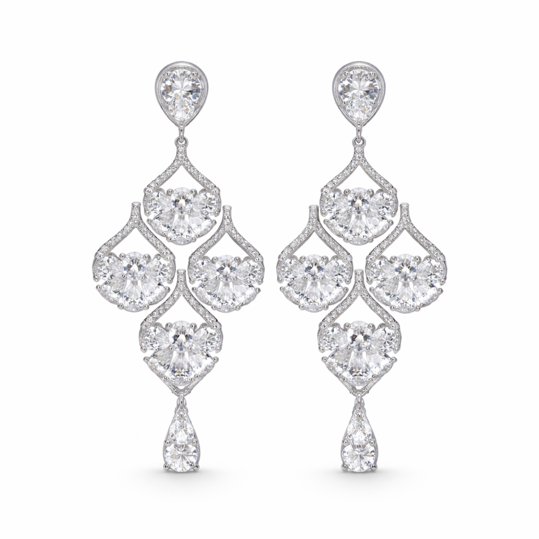 Royal Lotus Chandelier Earrings
