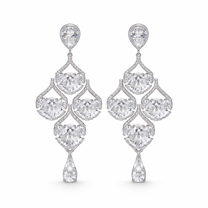 Royal Lotus Chandelier Earrings