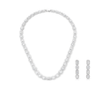 Clear Mixed-Cut Baguette Tennis Necklace & Drop Earring Set