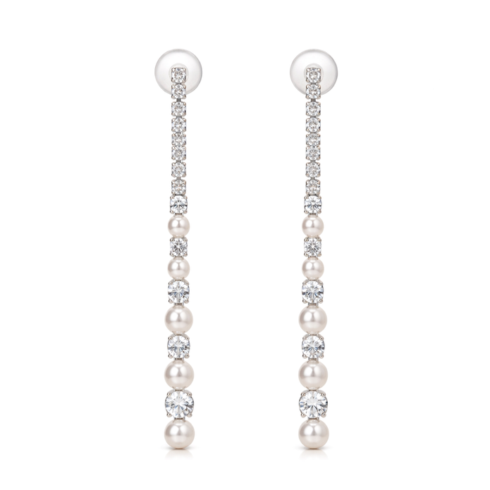 Ivory Pearl & Clear CZ Cluster Choker Set