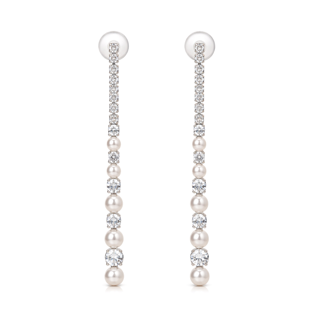Ivory Pearl & Clear CZ Cluster Choker Set