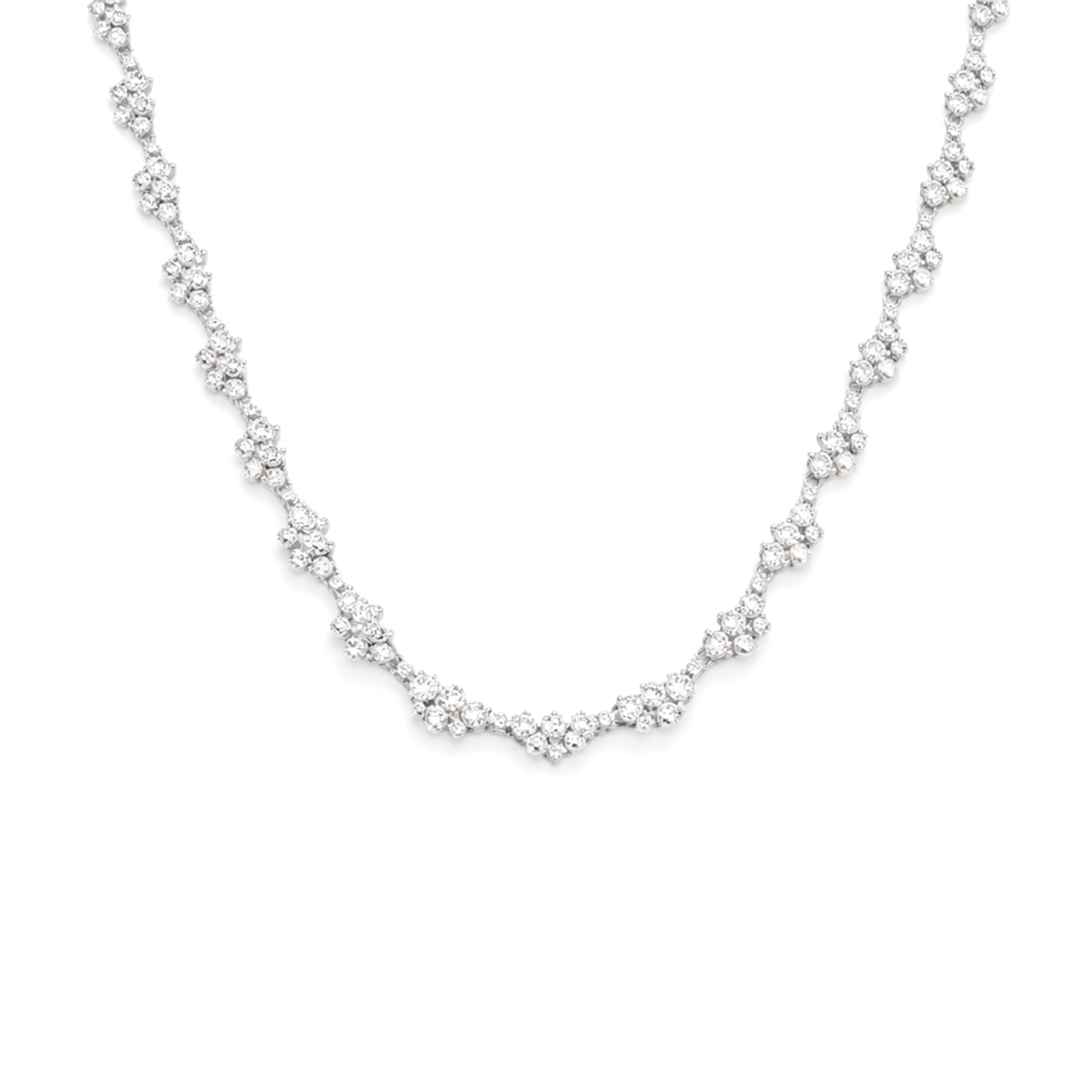 Ivory Pearl & Clear CZ Cluster Choker Set