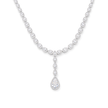 Clear Pear-Drop Halo Pendant Necklace & Earring Set