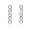 Clear Princess-Cut Square CZ Tennis Necklace & Drop Earring Set