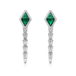 Emerald Green Kite Stone Serpent Lariat Necklace & Drop Earring Set