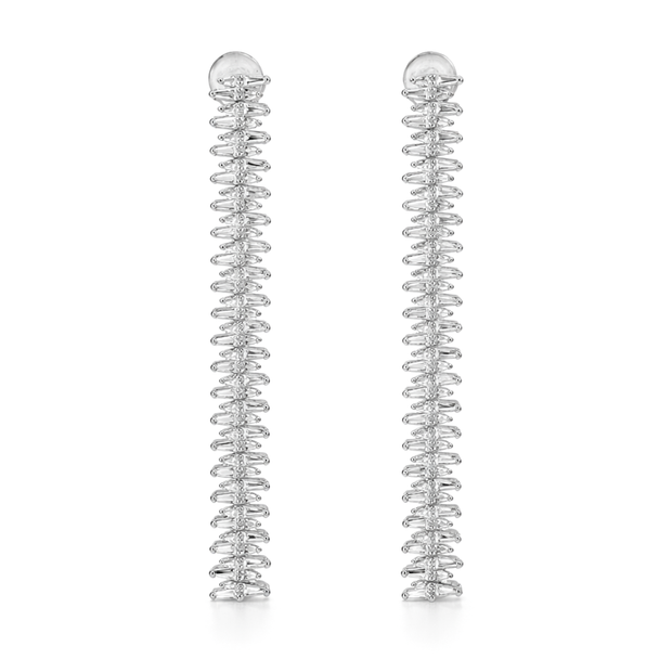 Silver Ribbed Textured Choker & Bar Drop Earring Set