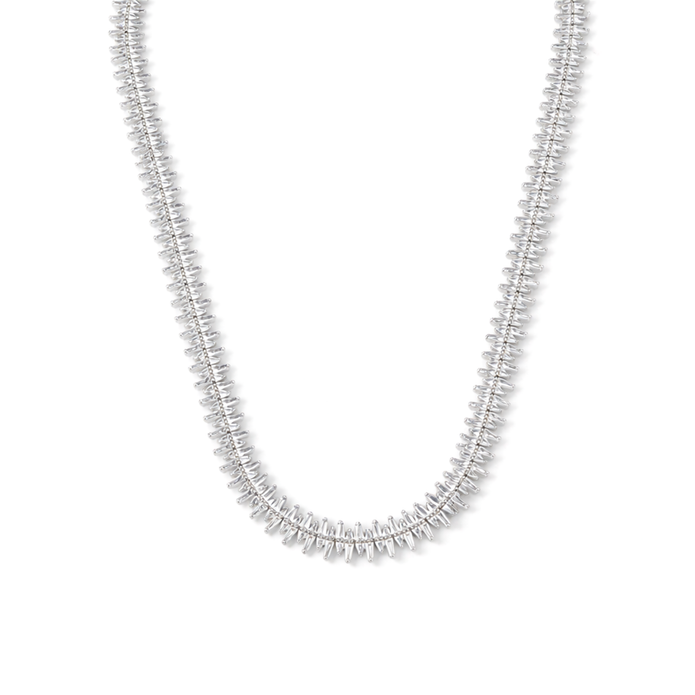 Silver Ribbed Textured Choker & Bar Drop Earring Set