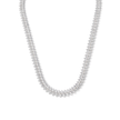 Silver Ribbed Textured Choker & Bar Drop Earring Set
