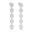 Clear Cushion-Cut CZ Tennis Necklace & Drop Earring Set
