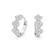 Clear Floral Cluster CZ Tennis Necklace & Hoop Earring Set