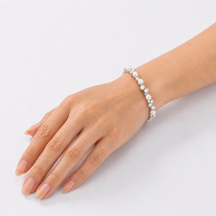Pearl Constellation Tennis Bracelet