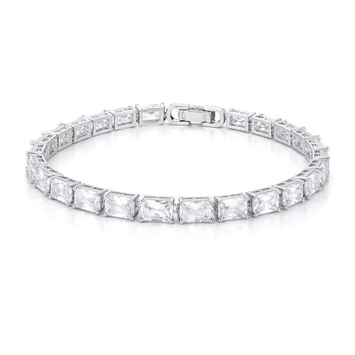 Crystal Eternity Emerald-Cut Tennis Bracelet