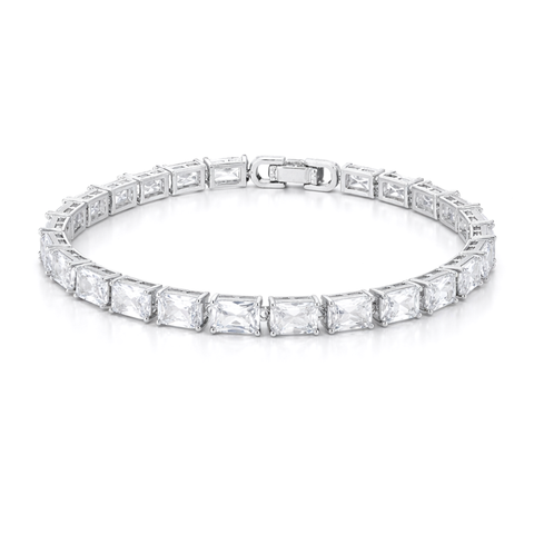 Crystal Eternity Emerald-Cut Tennis Bracelet