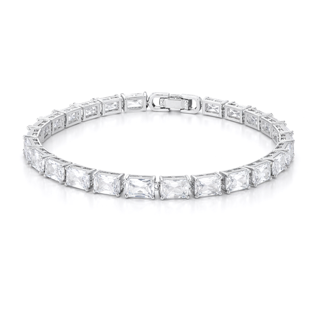 Crystal Eternity Emerald-Cut Tennis Bracelet