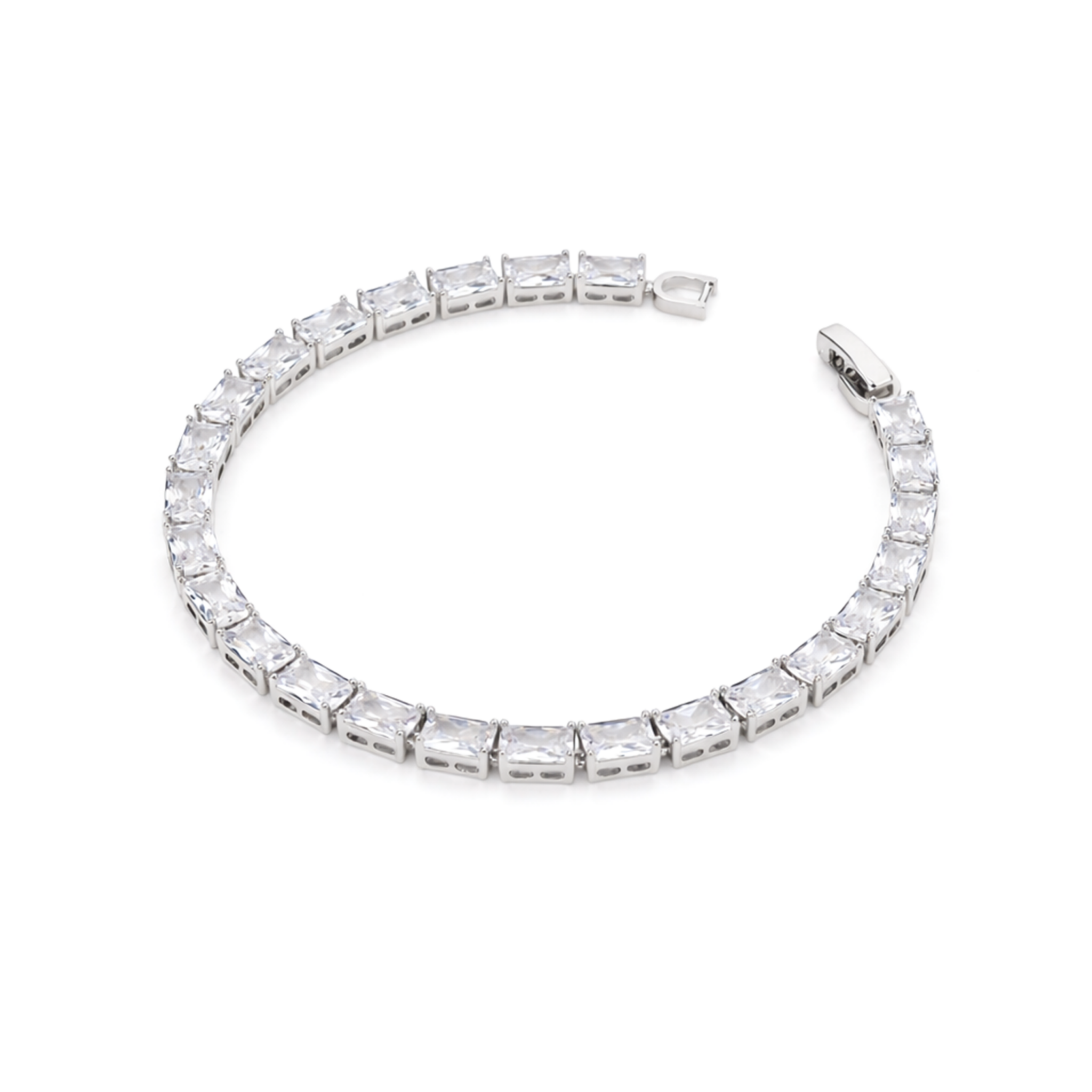 Crystal Eternity Emerald-Cut Tennis Bracelet