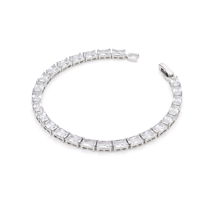 Crystal Eternity Emerald-Cut Tennis Bracelet