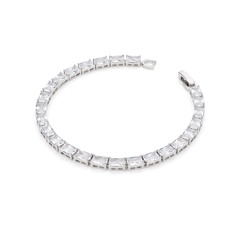 Crystal Eternity Emerald-Cut Tennis Bracelet