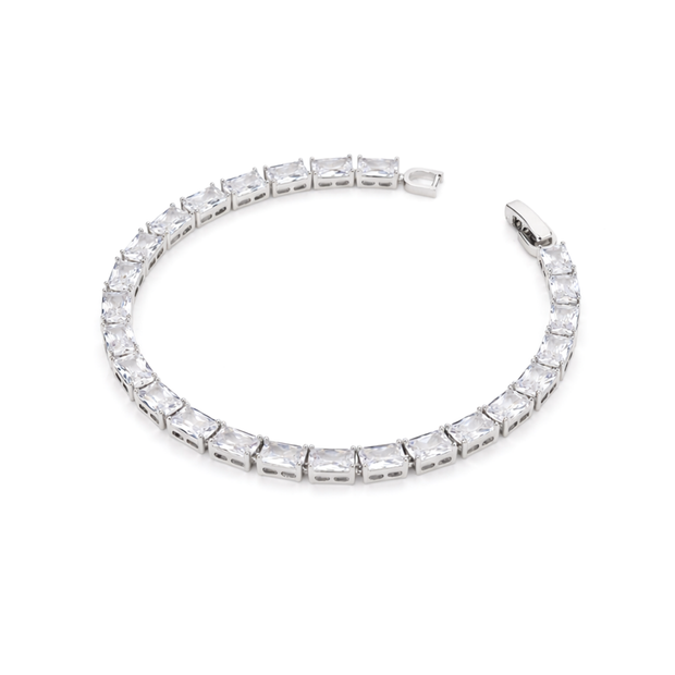 Crystal Eternity Emerald-Cut Tennis Bracelet