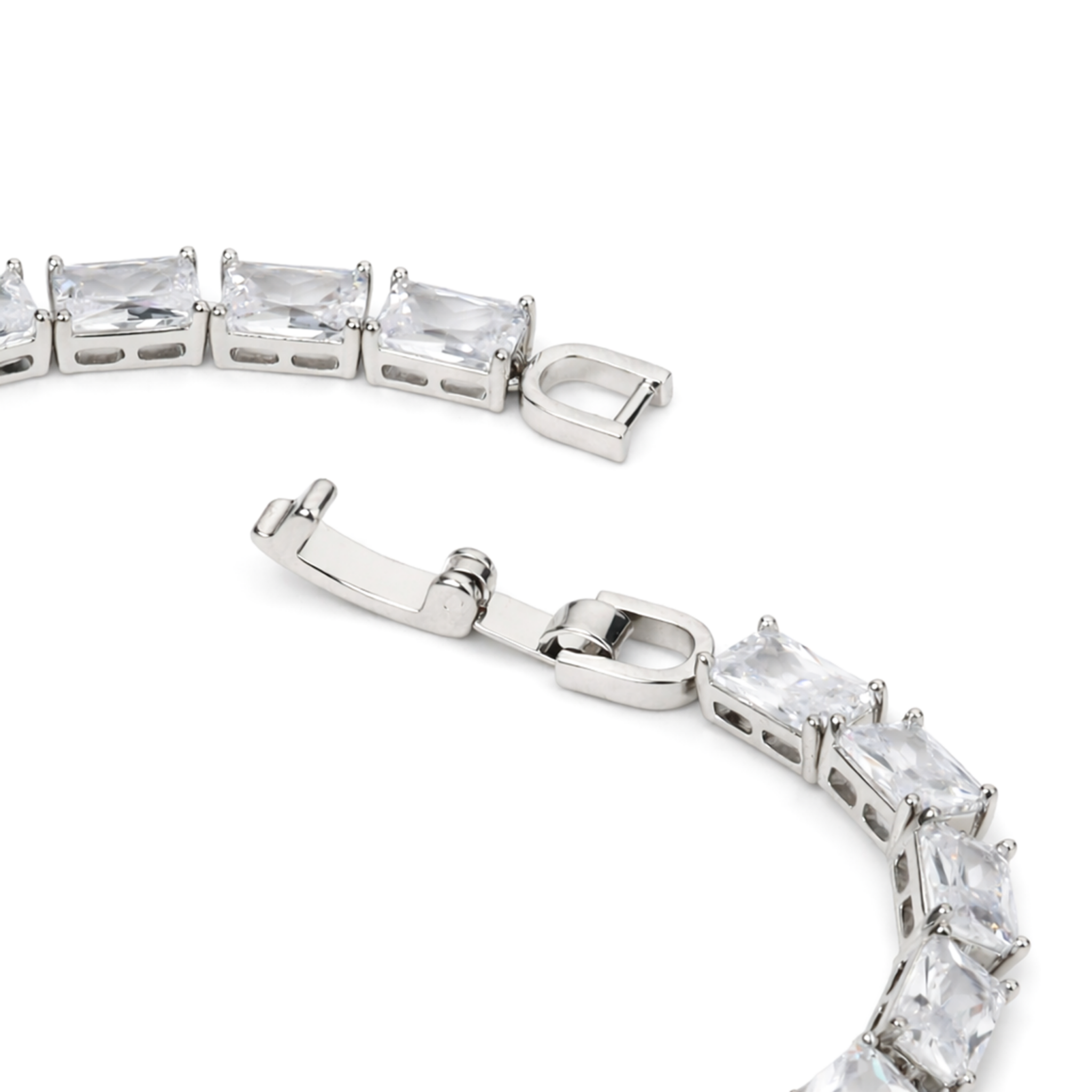 Crystal Eternity Emerald-Cut Tennis Bracelet