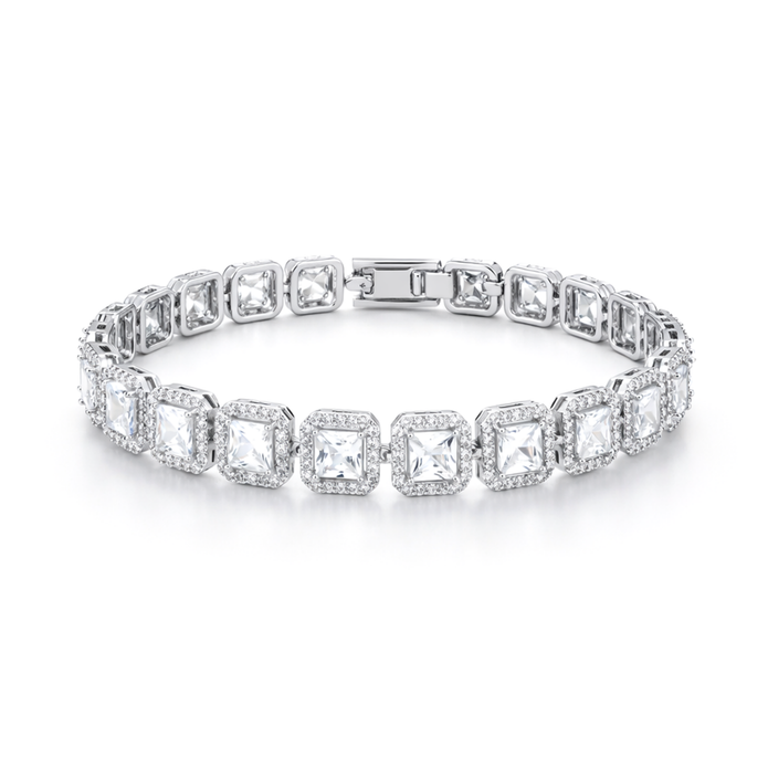 Imperial Square Halo Tennis Bracelet