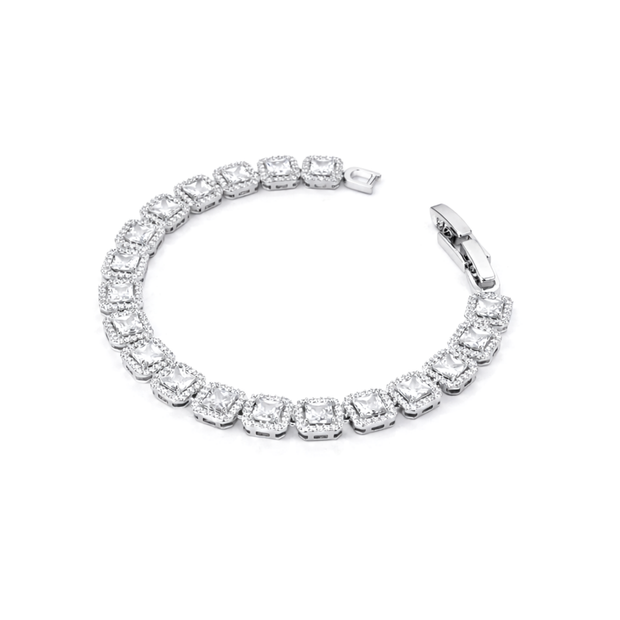 Imperial Square Halo Tennis Bracelet