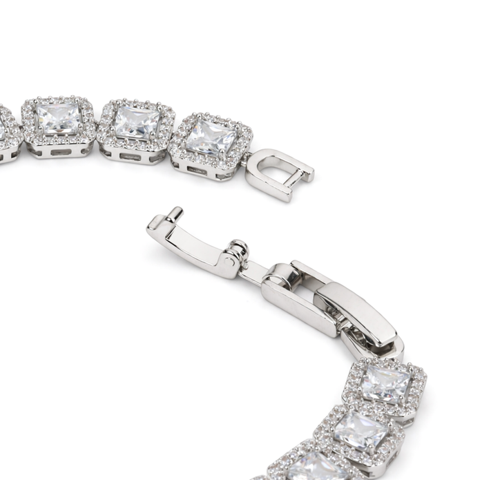 Imperial Square Halo Tennis Bracelet