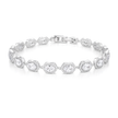 Geometric Oval Halo Tennis Bracelet