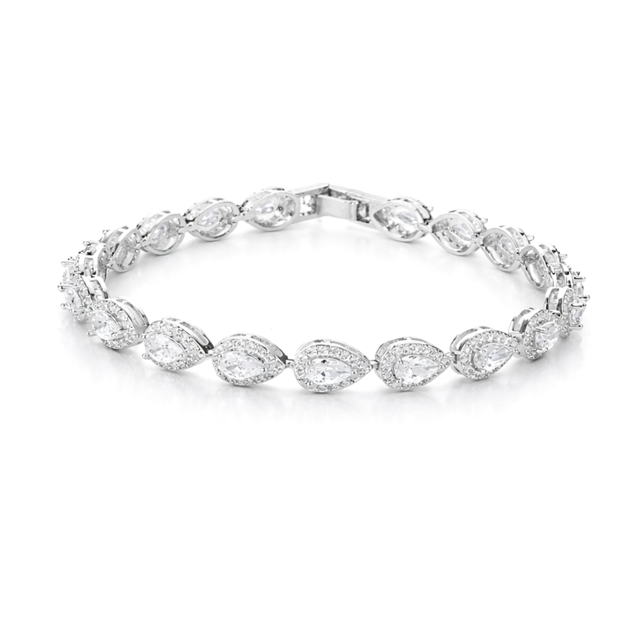 Teardrop Halo Tennis Bracelet