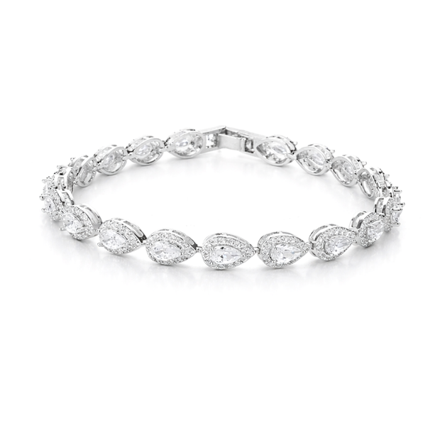 Teardrop Halo Tennis Bracelet