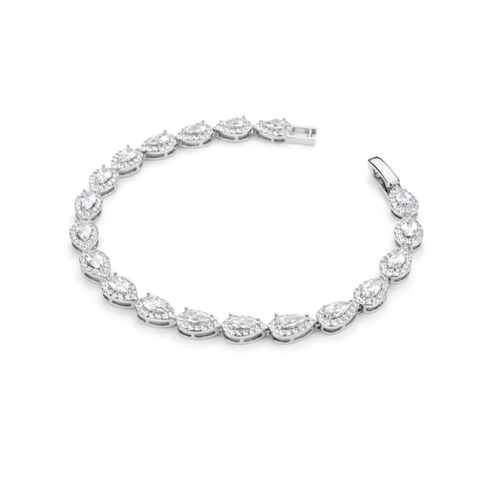 Teardrop Halo Tennis Bracelet