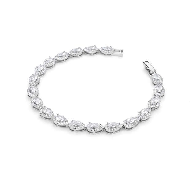 Teardrop Halo Tennis Bracelet