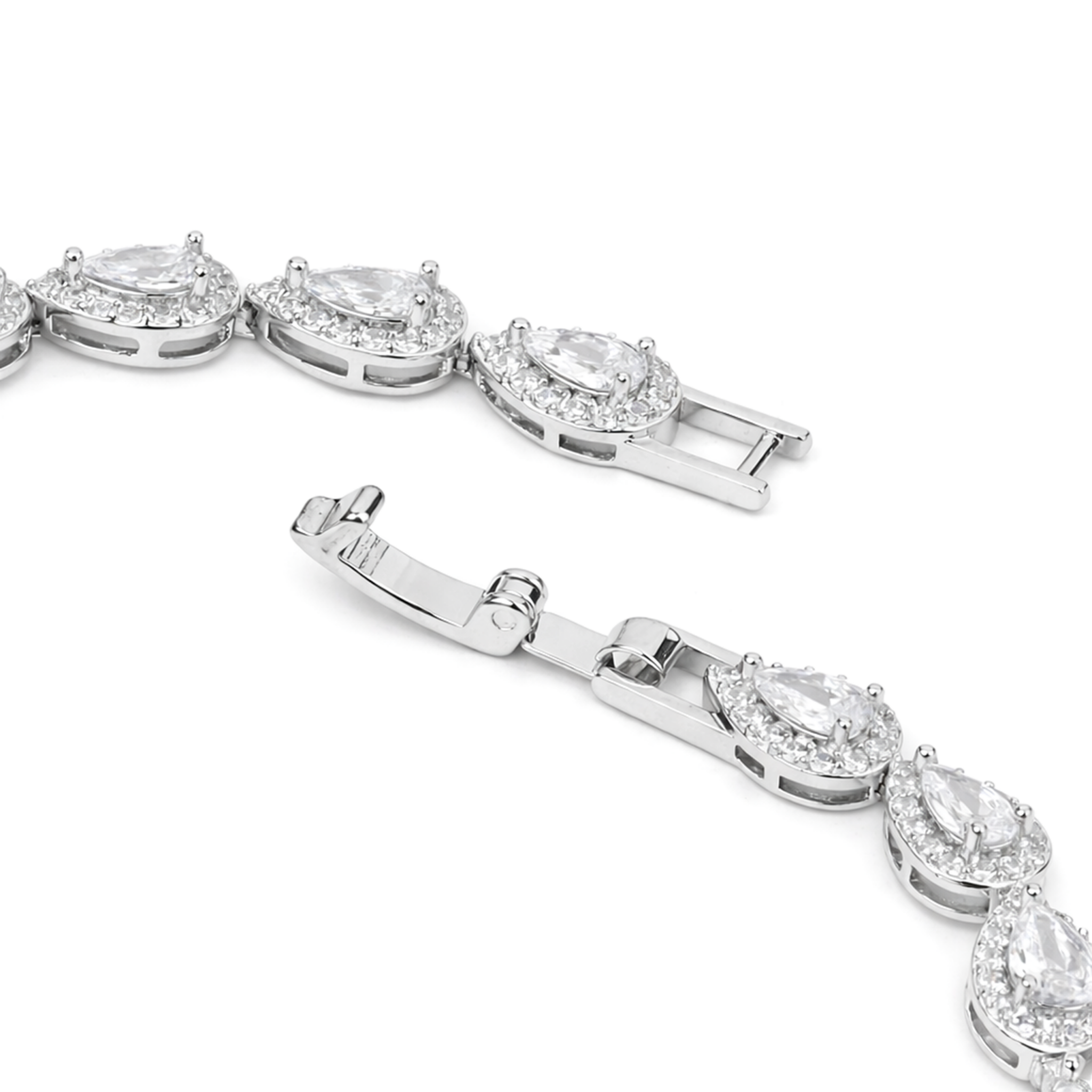 Teardrop Halo Tennis Bracelet
