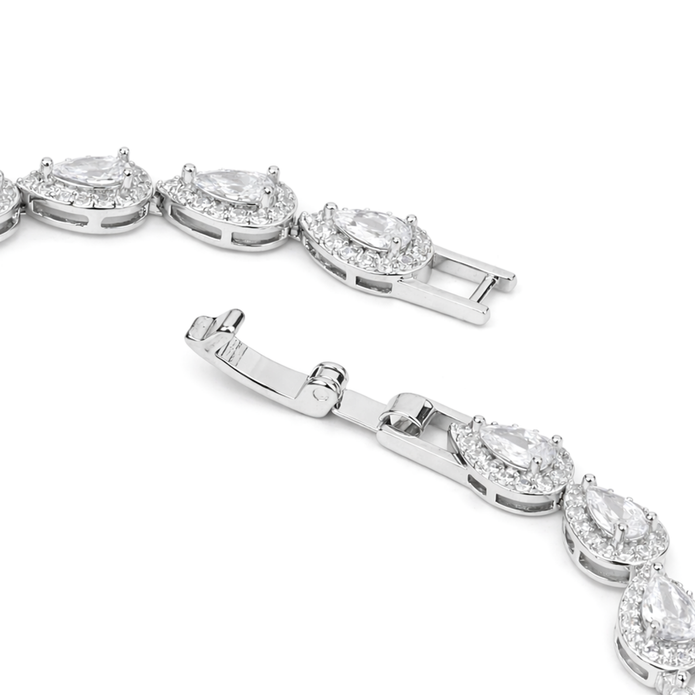 Teardrop Halo Tennis Bracelet