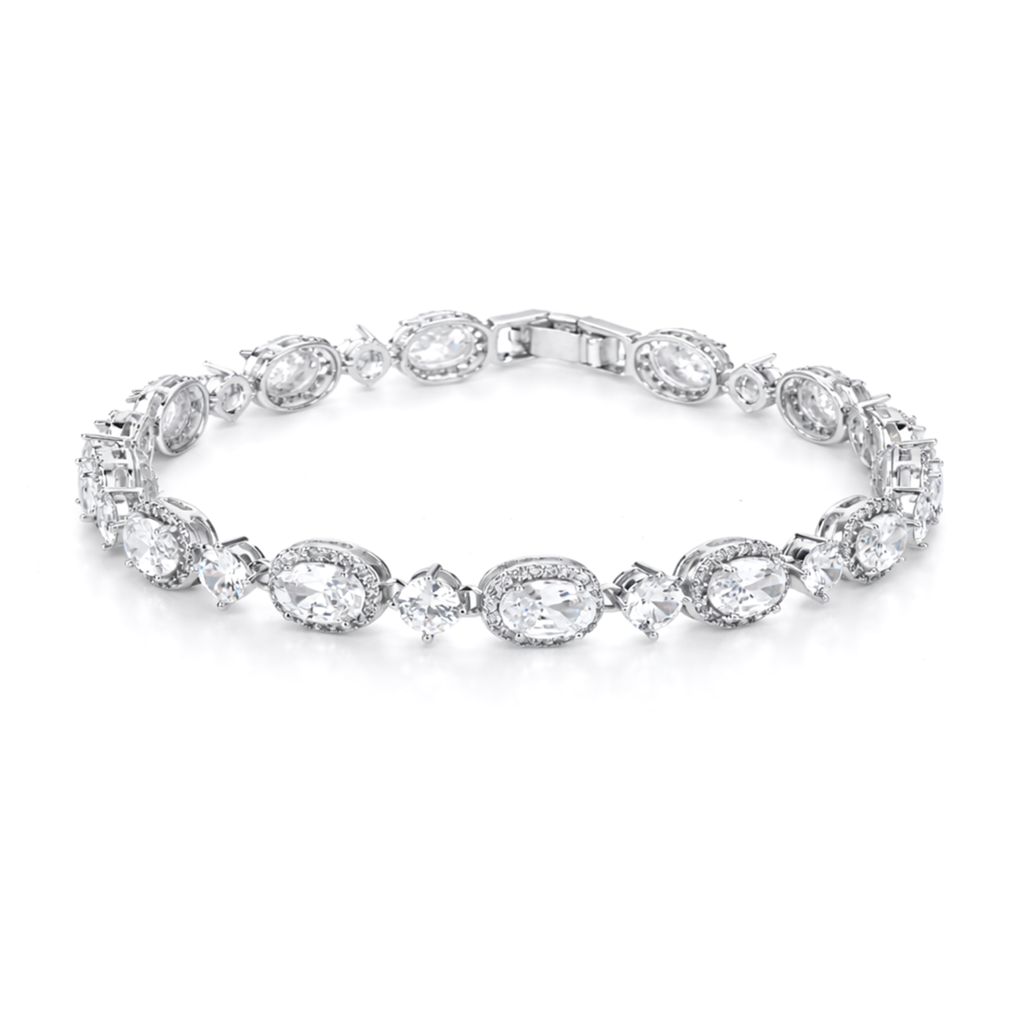 Elara Mixed-Cut Halo Bracelet