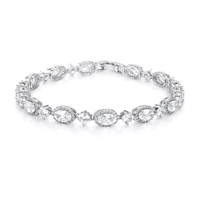 Elara Mixed-Cut Halo Bracelet