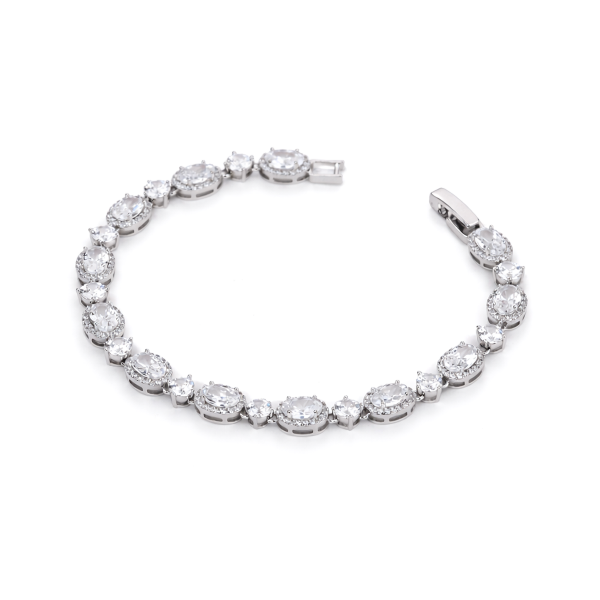 Elara Mixed-Cut Halo Bracelet