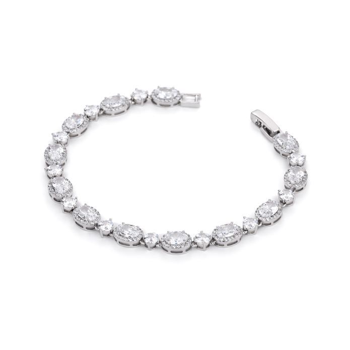 Elara Mixed-Cut Halo Bracelet