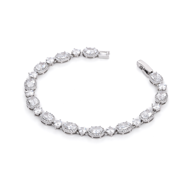 Elara Mixed-Cut Halo Bracelet