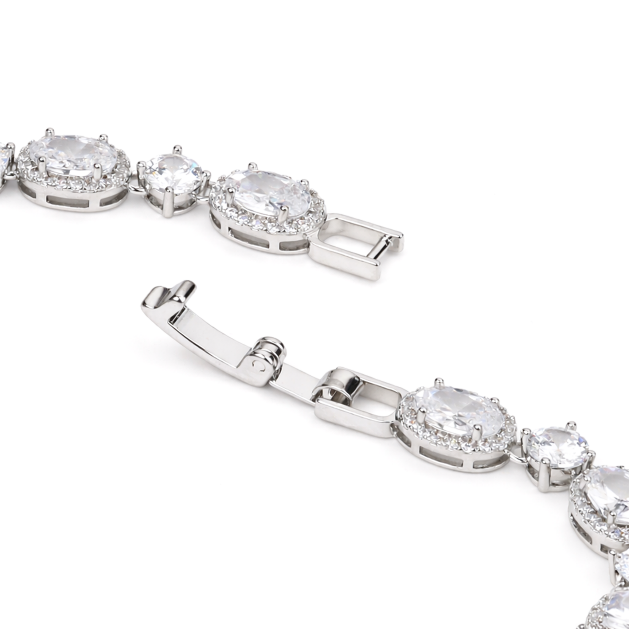 Elara Mixed-Cut Halo Bracelet