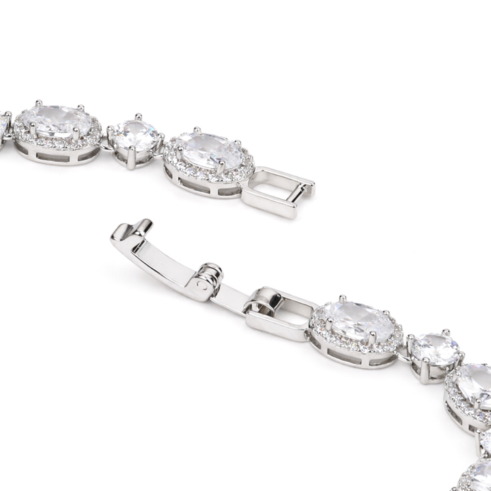 Elara Mixed-Cut Halo Bracelet