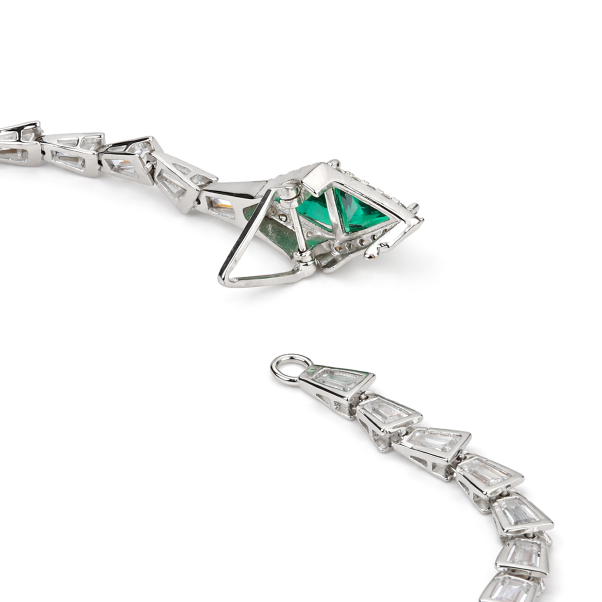 Emerald Kite Baguette Statement Bracelet