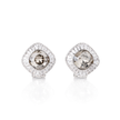 Clear Cushion-Cut Halo Crystal Stud Earrings