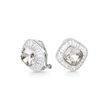 Clear Cushion-Cut Halo Crystal Stud Earrings