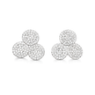 Clear Pavé Trefoil Cluster Stud Earrings
