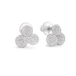 Clear Pavé Trefoil Cluster Stud Earrings