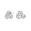 Clear Pavé Trefoil Cluster Stud Earrings