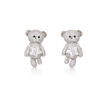 Clear Pavé Teddy Bear Novelty Stud Earrings