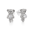 Clear Pavé Teddy Bear Novelty Stud Earrings